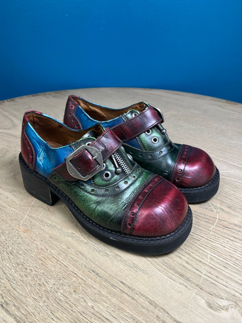 Vintage London Underground Chunky Platform Oxford Mary Jane Creepers Y2K 90s